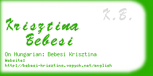 krisztina bebesi business card